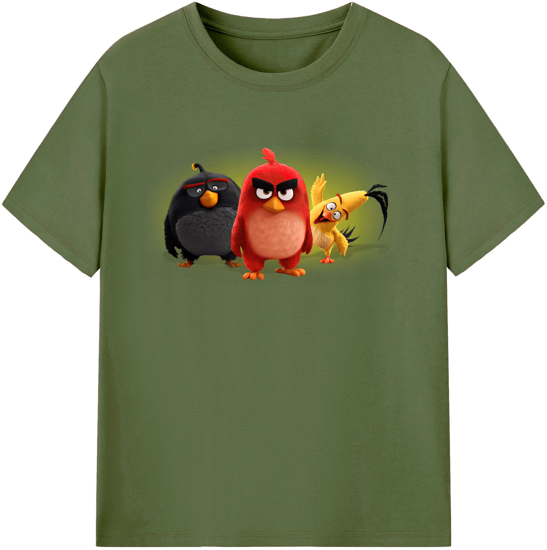 （画像用） Angry Birds アングリーバード 綿100％半袖Tシャツ（フロントプリント）